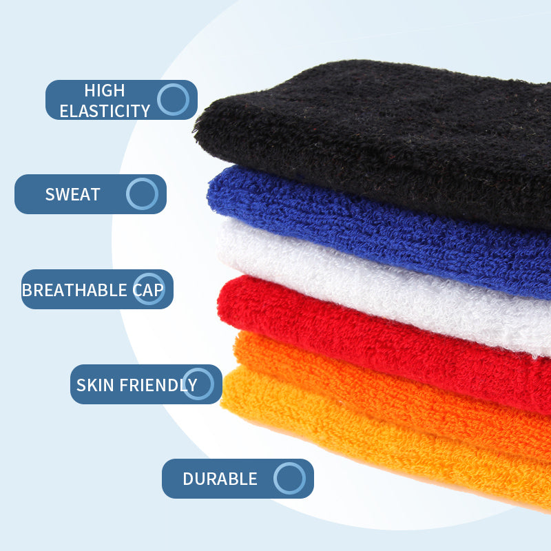 High Elastic Embroidered Terry Custom Cotton Wristband/Sweatband for Men and Women