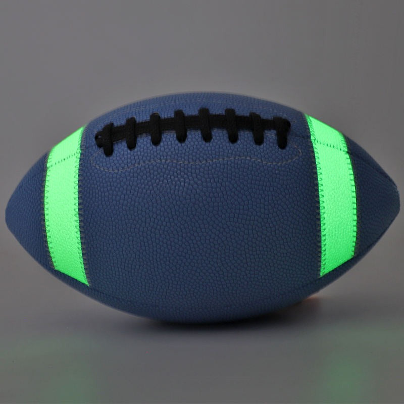 Custom Designed Official Size 9 American Football Ball Holographic Reflective Glow in Dark Girdle