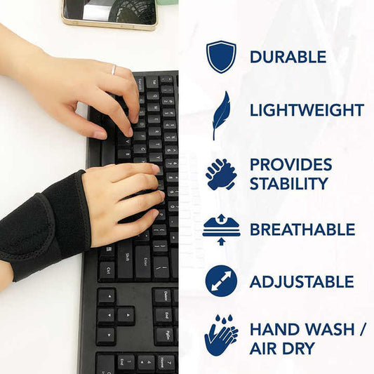Breathable Elastic Wrist Support Palm Protective Hand Wrist Brace with Thumb Loop