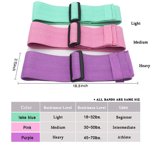 Soft Adjustable Non-slip Fabric Resistance Exercise Bands Hip Circle Booty Bands for Squats Leg Butt Workout