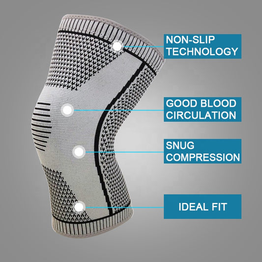 High Quality 3D Knitting Elastic Soft Compression Knee Brace SleeveSupport for Men Women Working Out