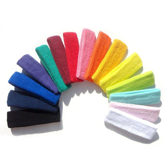 Customized Elastic Sweat Absorb Tennis Headband Terry Cotton Headband Sweatband with logo