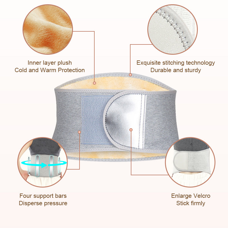 Men Women Winter Thicken Thermal Plush Waist Warmer Lumbar Support Belt Warm Abdominal Protector Back Brace